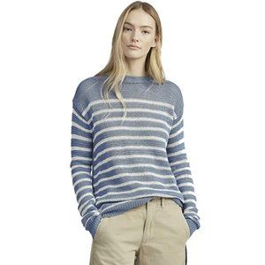 NWT Polo Ralph Lauren Women’s Blue White Striped Linen Boatneck Sweater Size M
